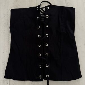 PrettyLittleThing Black Corset-Style Top